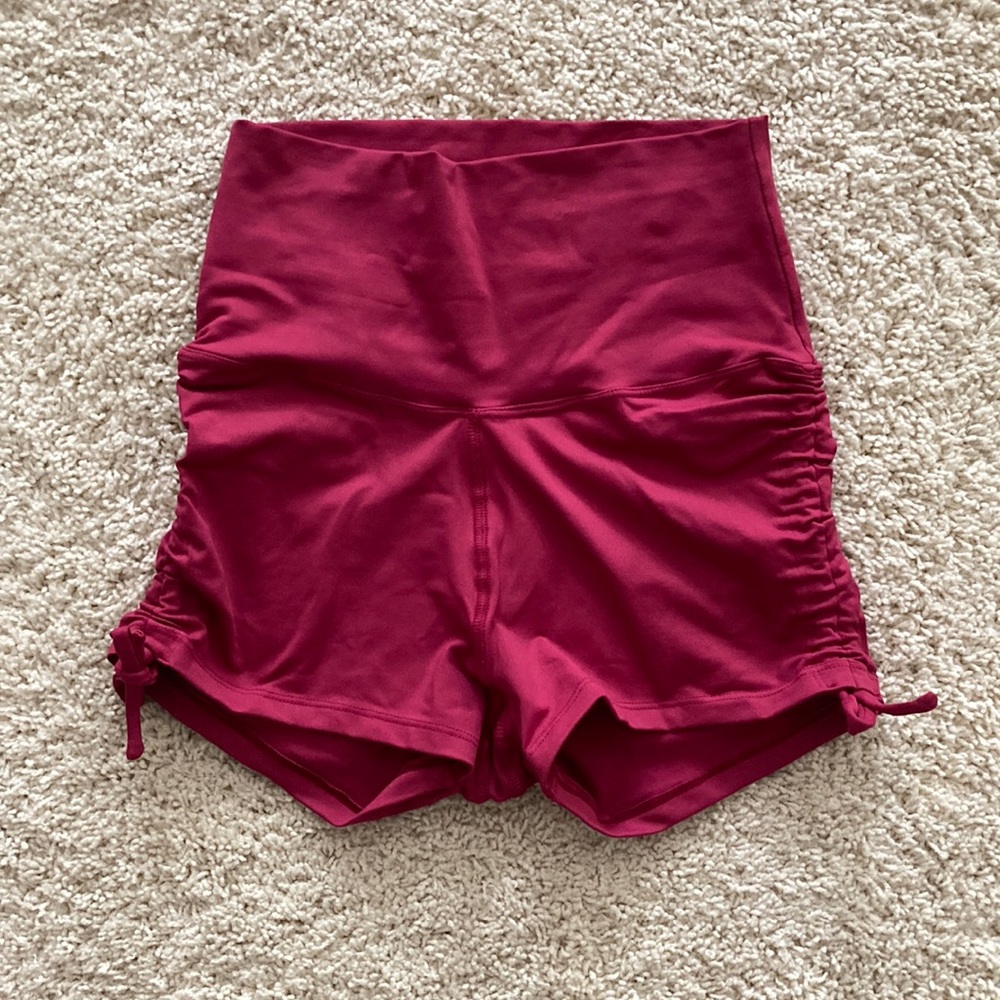 EUC Mika high-waist Lucia short. 3” inseam, side ties, missing back logo tag
